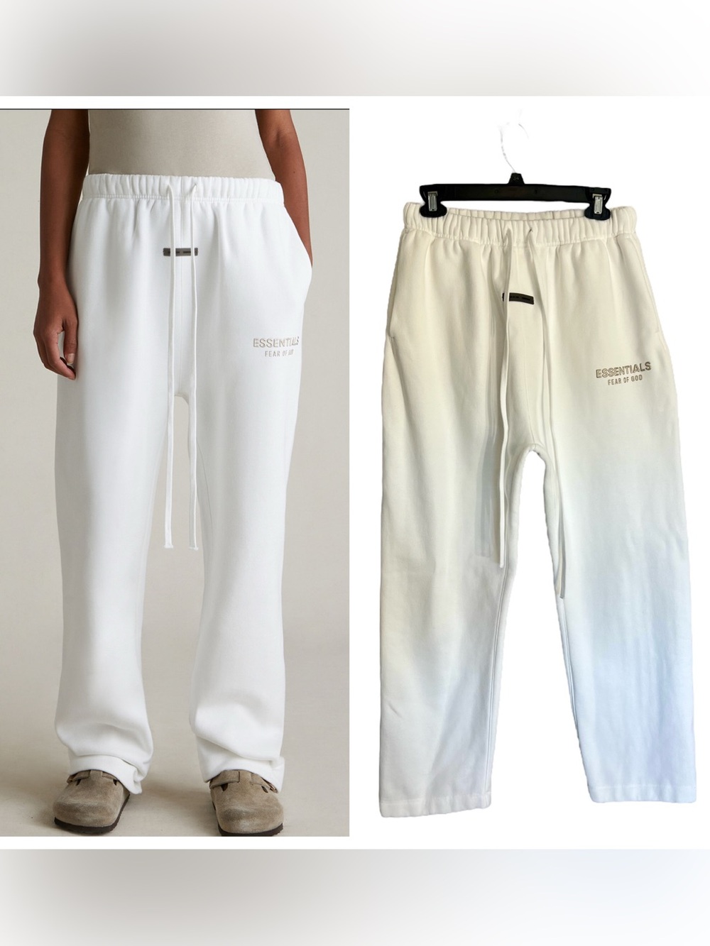 Fear of God Essentials Cloud White Relaxed fleece cotton sweatpants S lounge